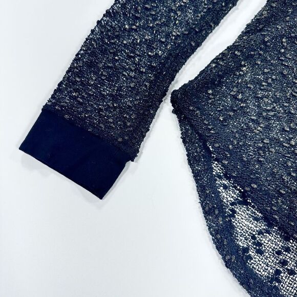 Sanctuary black and gold sheer long sleeve top L - Picture 4 of 10